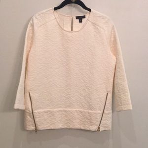 Jcrew matelasse top with side zips
